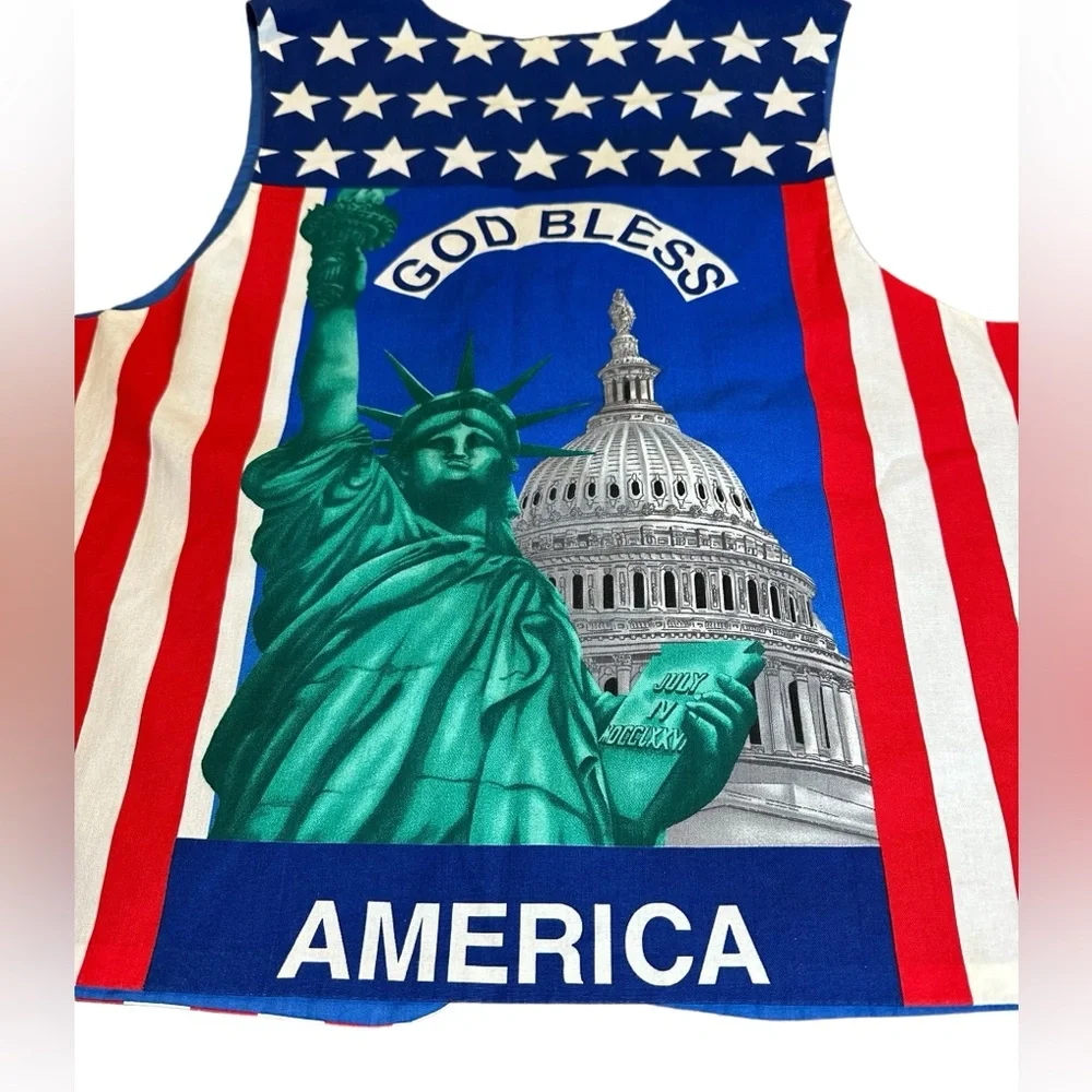 Vintage Handcrafted God Bless America Statue of Liberty  Vest‎